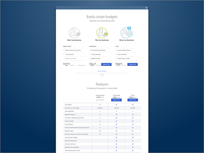 Comparison landing page design web