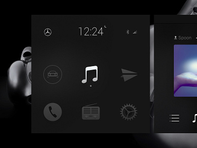 Car infotainment system concept benz car icons infotainment mercedes purple ui ux