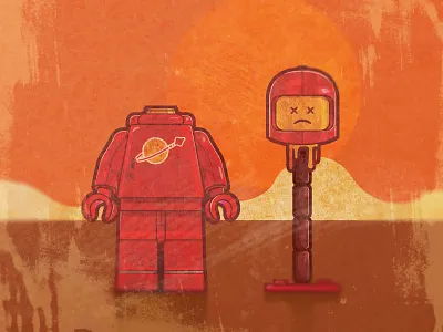 Mission to Mars graphic design illustration lego mars vector