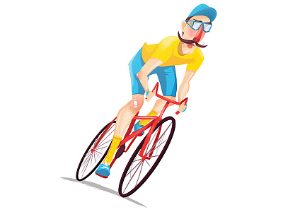 Tour De France bike character design illustration moustache sport tour tour de france