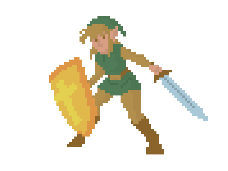 The Adventure of Link animation illustration legend of zelda nintendo pixel art