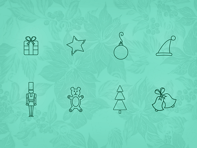 Holiday Line Icons christmas holiday icon iconography icons line icons minimal nutcracker ux vector web