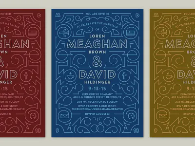 Wedding Invitations detail invitations line maze two color wedding wedding invitations