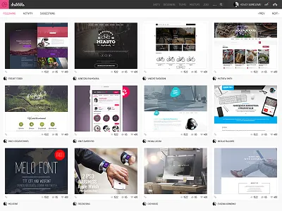 Dribbble - small redesign artist design dribbble fullwidth header layout list portfolio projects redesign responsive works