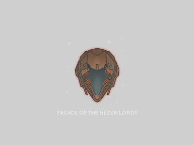 Facade of the Hezen Lords bungie destiny helmet illustrator vector video games