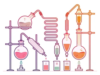 abstract science chemistry gradient icon illustration laboratory logo mark science vector