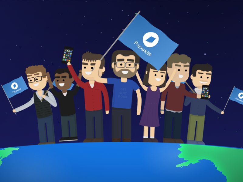 Team PaperKite after effects animation character flag globe illustration motion design paperkite team