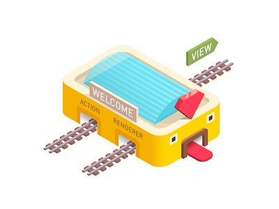 Ruby on Rails 2d character illustration isometric rails ruby