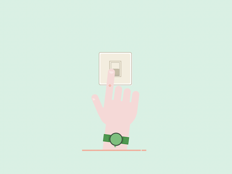 Switched On 2d animation flat hand illustration switch vector