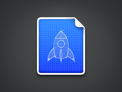 Rocket Blueprint aircraft app icon blueprint drawing mac icon macos icon osx icon paper paper jam realistic rocket sandor sketch skeu skeuomorph skeuomorphism ui icon user interface icon ux icon