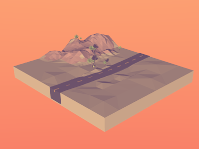 High Desert (WIP) low poly wip