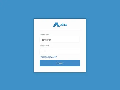 Addira Login button field flat flat design form login minimal password signup username