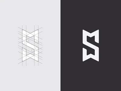 Concept design logo SM brand branding design grid icon indentity logo logotype mark monogram symbol type