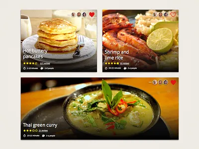 Recipe Card card cook flat food recipe ui web widget