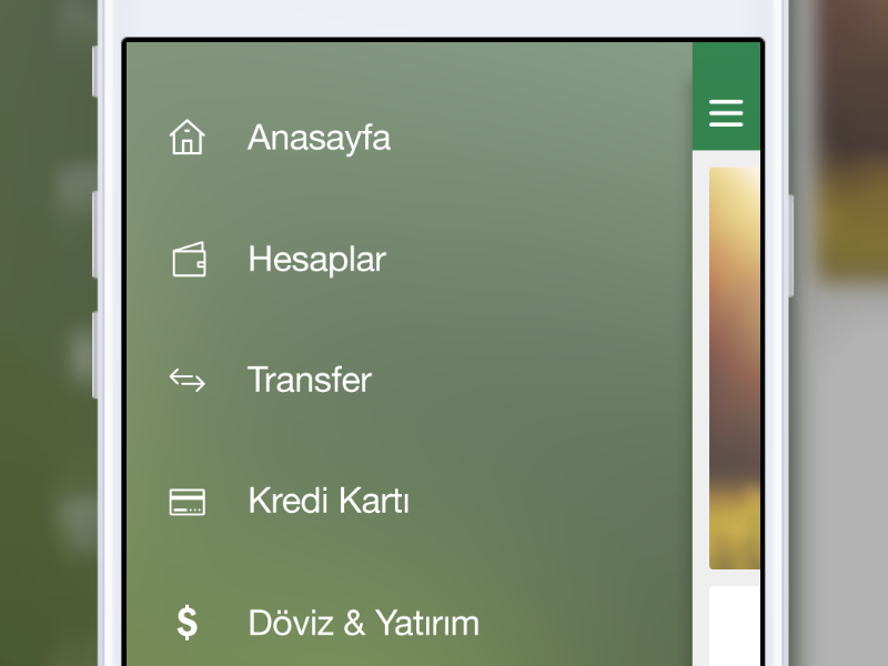 x Bank iOS Left Menu bank banking clean interface ios made with invision minimal typography user interface white