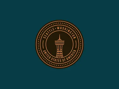 Seattle Badge badge growcase icon seattle space needle united states washington