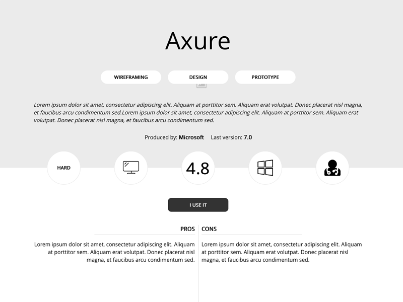 Example of Personal project, 1st iteration
