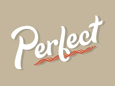 Bacon Type bacon custom flat food illustration lettering perfect typography