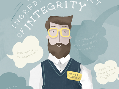 Honest Larry blue hair hipster honest illustration integrity magazine man texture