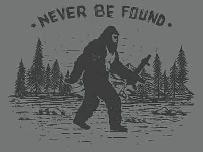 Big Foot big foot gorilla ground gun pine trees rocks sasquatch yeti