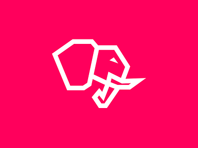 Evolved Strength Concept 05 balance elephant evolved fitness icon identity illustration pink powerful strength