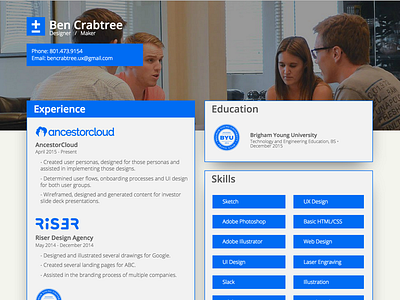 My Resume adobe byu css html kickstarter resume sketch ui ux