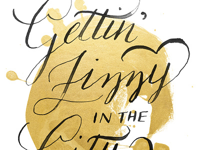 Gettin' Fizzy in the City city fizzy gold lettering metallic save the date typography