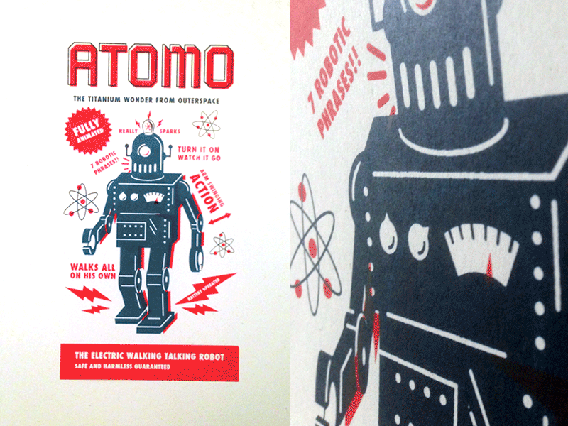 Robot Poster poster retro robot screen print