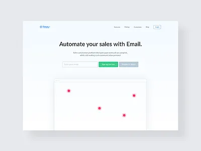 Email Campaigns Landing (WIP) blue browser email flat landing saas shadow white window wip