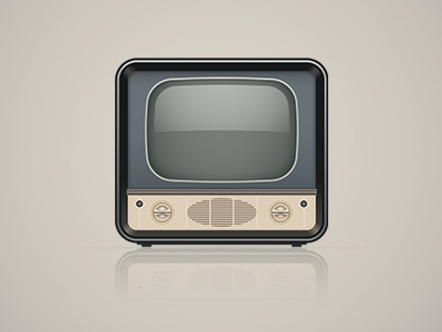 Retro TV-set, vector display icon retro screen tv set vector