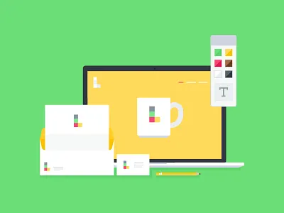 Branding identity mockup businesscard colors envelope illustration