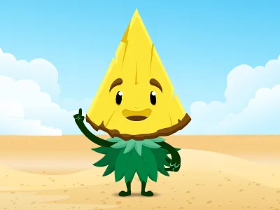 Pineapple character ananas comic desert fruit illustrator pineapple