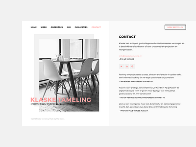 Klaske Tameling book design development frontend photography portfolio web design website work