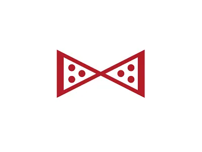 Pizza + Bow Tie logo bow concept icon logo nerdy pepperoni pizza smart tie