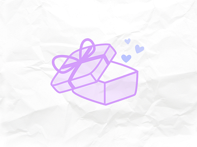 box baby box flat heart icon present vector