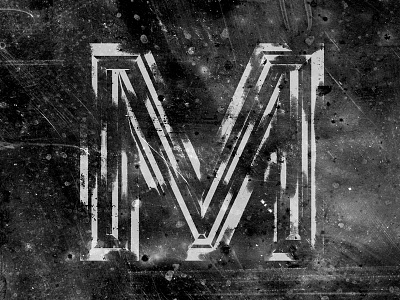 M'S beveled exploration grimy letter texture type treatment typography