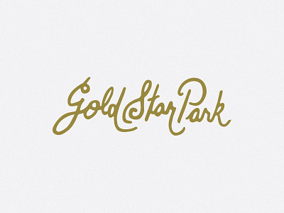 Gold Star Park g gold lettering p park s script star
