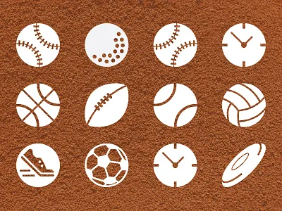 Sports Icons baseball basketball cross country football golf icons soccer softball tennis track and field ultimate frisbee volleyball
