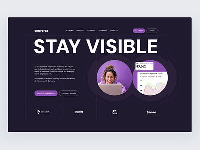 Conversa - main page branding graphic design interface design landing page product design ui ux uxui