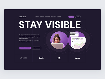 Conversa - main page branding graphic design interface design landing page product design ui ux uxui