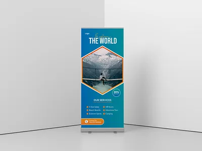 Travel Agency Roll Up Banner Design advanture advertisment design explore industry marketing mountain tour tour agency travel agency travel industry