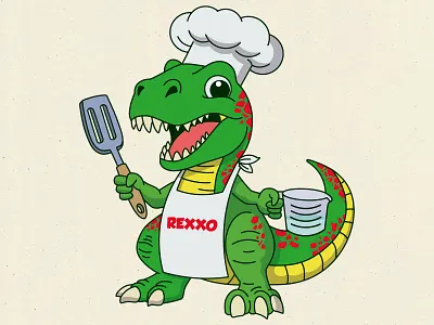 Mascot: Chef Rexxo branding cartoon character design illustration logo mascot rubber hose t shirt