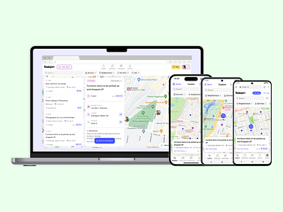 Taskpin Explore - Empowering Taskers to Find the Perfect Job design map view mobile responsive ui ux