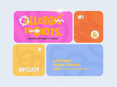 Idiots cards color ilustrator text typo