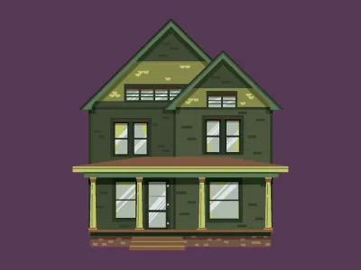 House design flat graphic house illustration indianapolis layer layered minimal