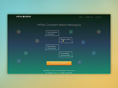HIPAAGRAM Landing Page app landing page marketing page marketing website mobile mobile app single page website