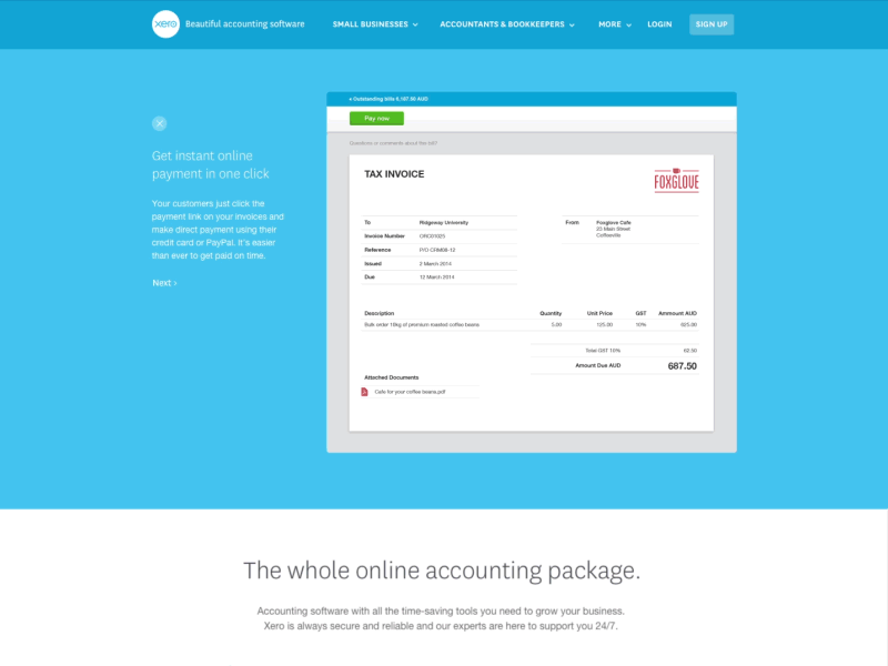 Interactive Invoice Animation Page animation design experience finance gif graphics interaction motion ui web xero