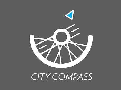 City Compass Logo app bike compass line logo wheel