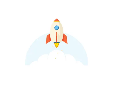 Flying! Lovely Rocket flat icon