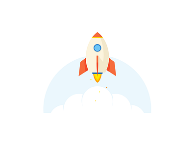 Flying! Lovely Rocket flat icon